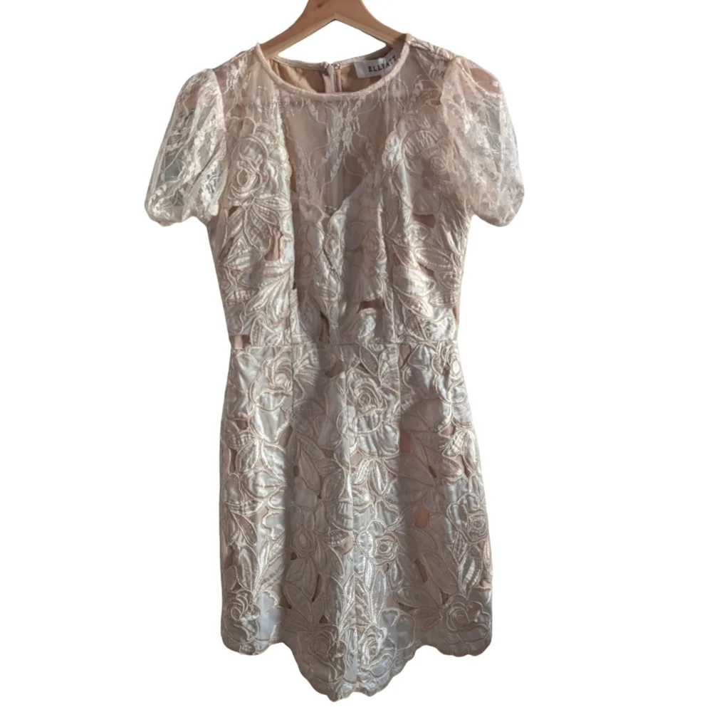 Elliatt Ambient Lace Dress In Champagne Size Small NWT - Picture 4 of 15